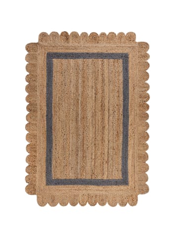 KADIMA DESIGN Jute-Teppich Naturfaser PLYM Geometrisch Boho Wohnzimmer in Braun-Grau