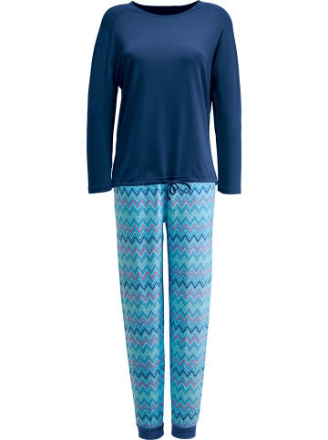 Erwin Müller Single-Jersey Schlafanzug in blau