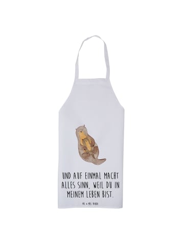 Mr. & Mrs. Panda Schürze Otter Kind mit Spruch in Weiß