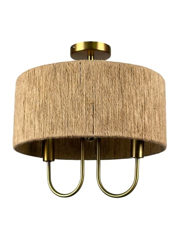 relaxdays Deckenlampe  in Natur/ Bronze - (H)35 x Ø 35 cm