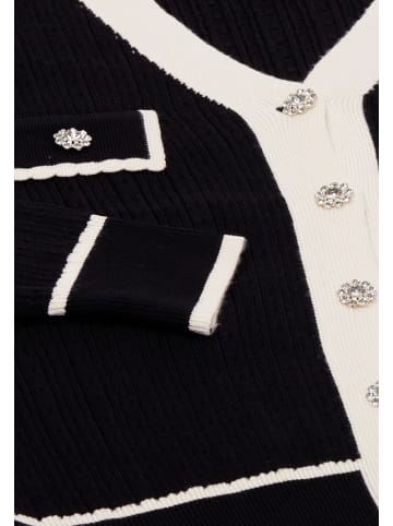 faina Women Cardigan in Schwarz Weiss