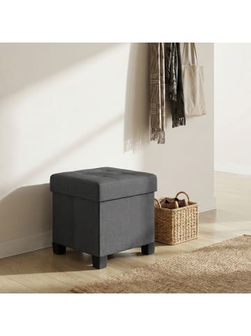 SONGMICS Sitzhocker Minota in Dunkelgrau - (B)38 x (H)40 x (T)38 cm
