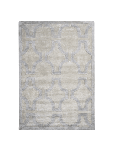 Beliani Kurzflor GWANI in Beige/Grau - (W) 160 x (L) 230 cm