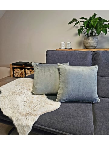 JACK 2er Set Teddy Flausch Kissenhülle Kissenbezug in Grau