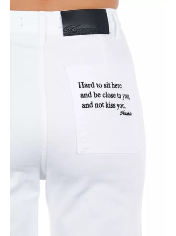 Frankie Morello Weiß Baumwolle Damen Cropped Hose