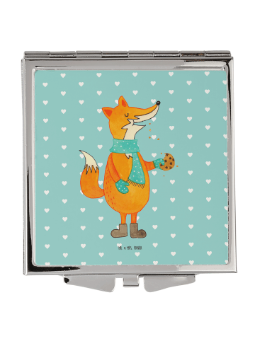 Mr. & Mrs. Panda Taschenspiegel Fuchs Keks ohne Spruch in Türkis Pastell