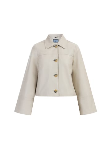 DreiMaster Vintage Lederjacke in Wollweiss