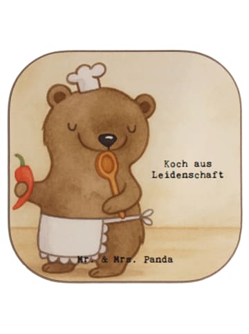 Mr. & Mrs. Panda Holzuntersetzer Koch Leidenschaft Design mit Sp... in Weiß