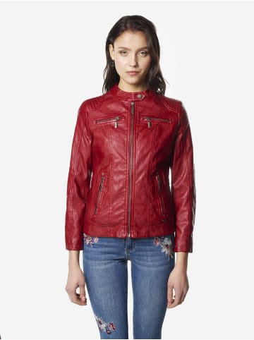 KOROSHI Damen-bikerjacke aus kunstleder in rot