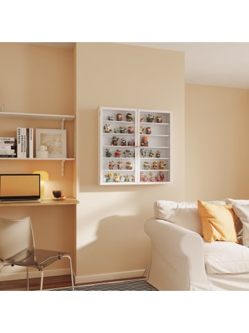 SoBuy Wandregal mit Türen in Mattweiß - (W) 12.2 x (H) 80 x (L) 80 cm