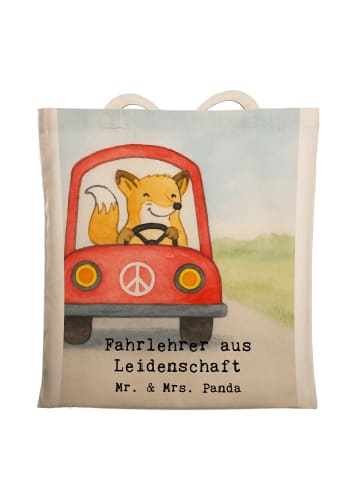 Mr. & Mrs. Panda Tote Bag Fahrlehrer Leidenschaft Design mit Spruch in Weiß