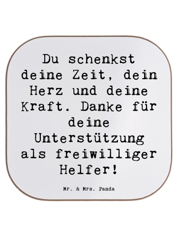 Mr. & Mrs. Panda Untersetzer Spruch Freiwilliger Dank mit Spruch in Weiß