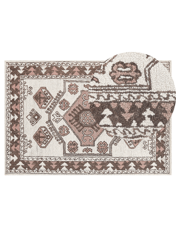 Beliani Kurzflor TOMARZA in Bunt/Braun/Rosa - (W) 140 x (H) 200 x (L) 200 cm