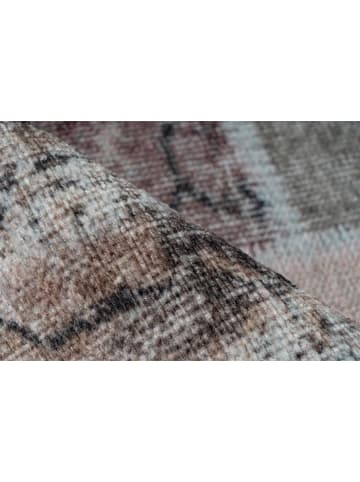 Kayoom Kurzflor Teppich Toska 225 in multi - rot - rechteckig