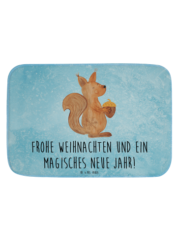 Mr. & Mrs. Panda duschmatte Eichhörnchen Weihnachten mit Spruch in Eisblau