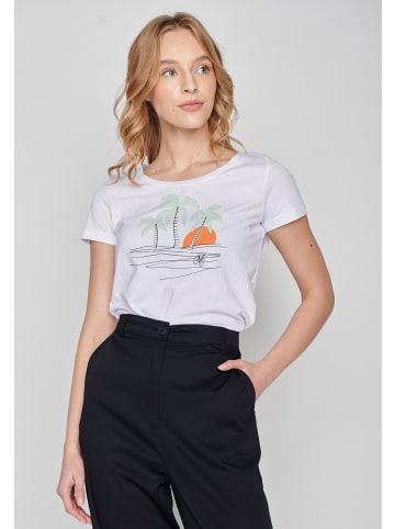 GreenBomb T-Shirt Nature Sunset Palms in Weiß