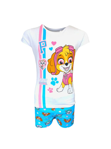 Paw Patrol Schlafanzug kurz Paw Patrol Skye in Weiß-Blau