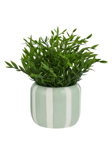 Butlers Blumentopf LINES in Mint / Weiß