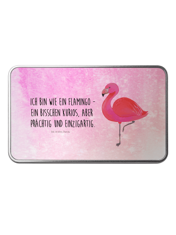 Mr. & Mrs. Panda Geschenkbox Flamingo Classic mit Spruch in Aquarell Pink