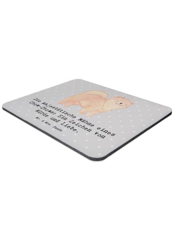 Mr. & Mrs. Panda Mousepad Chow-Chow Mähne mit Spruch in Grau Pastell