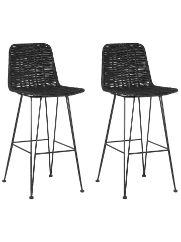 Beliani 2-tlg Barhocker CASSITA in Schwarz