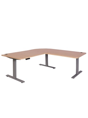 MCW Eck-Schreibtisch D40, Hellbraun, grau