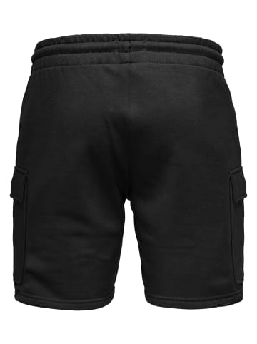 Humy Bermuda Sweat Shorts Casual Cargotaschen in Schwarz