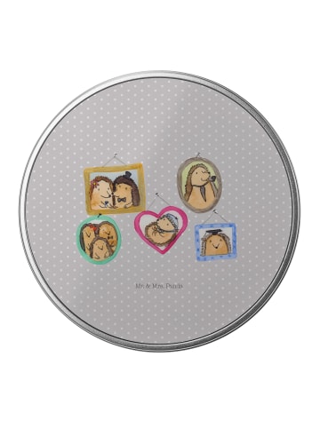 Mr. & Mrs. Panda Teedose Igel Familie ohne Spruch in Grau Pastell