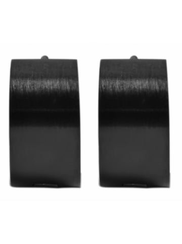 Adeliás Damen Creolen aus Edelstahl in schwarz