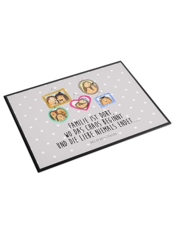 Mr. & Mrs. Panda Schreibunterlage Igel Familie mit Spruch in Grau Pastell