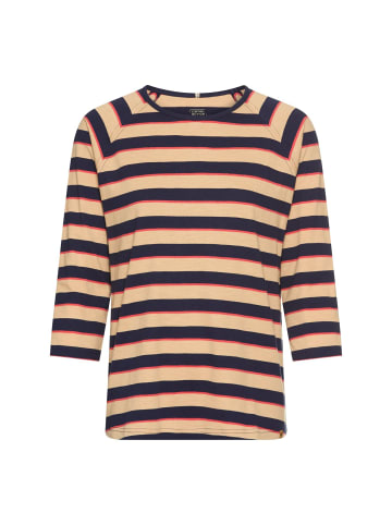 Camel Active 3/4-Arm T-Shirt mit Streifenmuster in Karamell