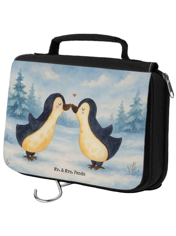 Mr. & Mrs. Panda Kulturbeutel Pinguin Liebe Design ohne Spruch in Weiß