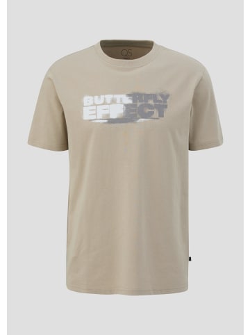 QS T-Shirt kurzarm in Beige