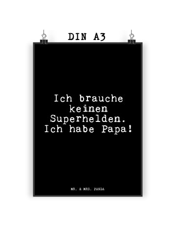 Mr. & Mrs. Panda Bild Ich brauche keinen Superhelden.... mit Spruch in Schwarz