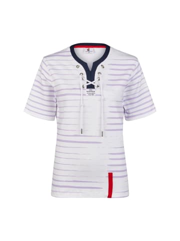Wind Sportswear Shirt mit Kordelzug in weiß-lavendel