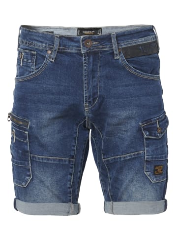 KOROSHI DENIM SHORTS CUTS REGULAR FIT in blau