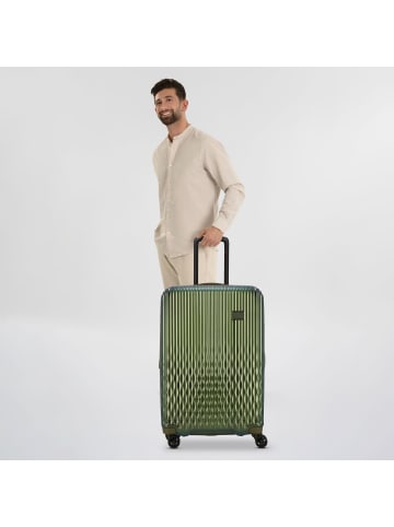 Pack Easy Flow 4 Rollen Trolley M 66 cm mit Dehnfalte in bronze grün