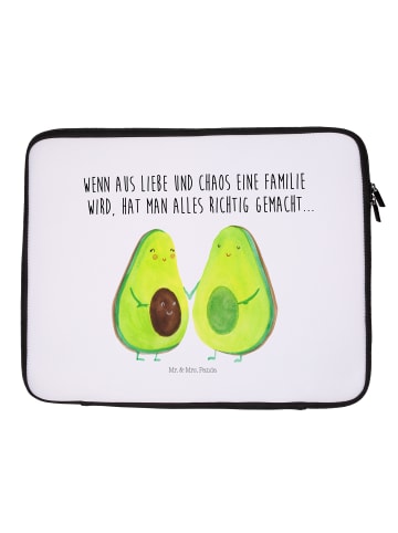 Mr. & Mrs. Panda Notebook Tasche Avocado Pärchen mit Spruch in Weiß