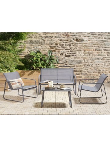 Beliani 4-tlg Sitzgruppe BARREA in Grau