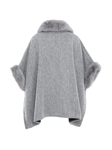 Usha Women Poncho in Hellgrau