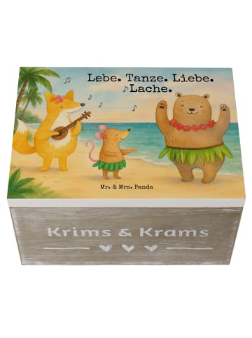 Mr. & Mrs. Panda Truhe Waldtiere Aloha Design mit Spruch in Weiß