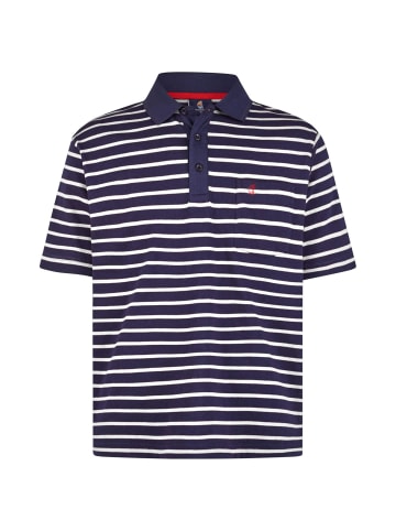 Wind Sportswear Polo Pique gestreift in navy-weiß