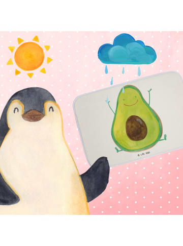 Mr. & Mrs. Panda Duschvorleger Avocado Glücklich ohne Spruch in Weiß