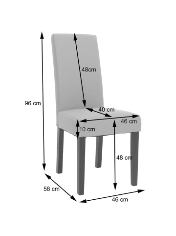 MCW 2er-Set Esszimmerstuhl N66, Creme, schwarze Beine