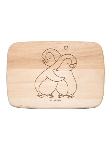 Mr. & Mrs. Panda Holzbrett Pinguine Kuscheln ohne Spruch in Transparent