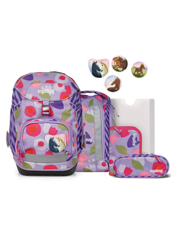 Ergobag Pack Schulranzen-Set 6tlg. inkl. Klettie-Set in BlütenzauBär