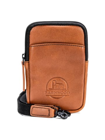 Farmhood Memphis Handytasche Leder 12 cm in cognac