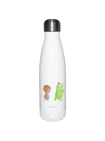 Mr. & Mrs. Panda Getränkeflasche Schildkröte Maus ohne Spruch in Weiß