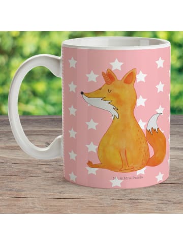 Mr. & Mrs. Panda Mehrwegbecher Einhorn Fuchs ohne Spruch in Rot Pastell
