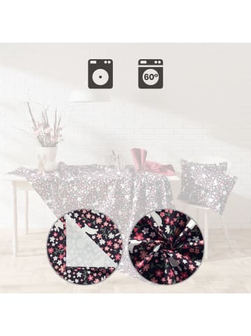 Erwin Müller Baumwolle Mitteldecke in schwarz-rosé